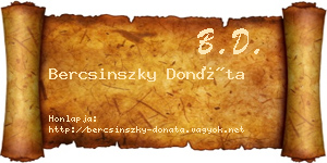 Bercsinszky Donáta névjegykártya